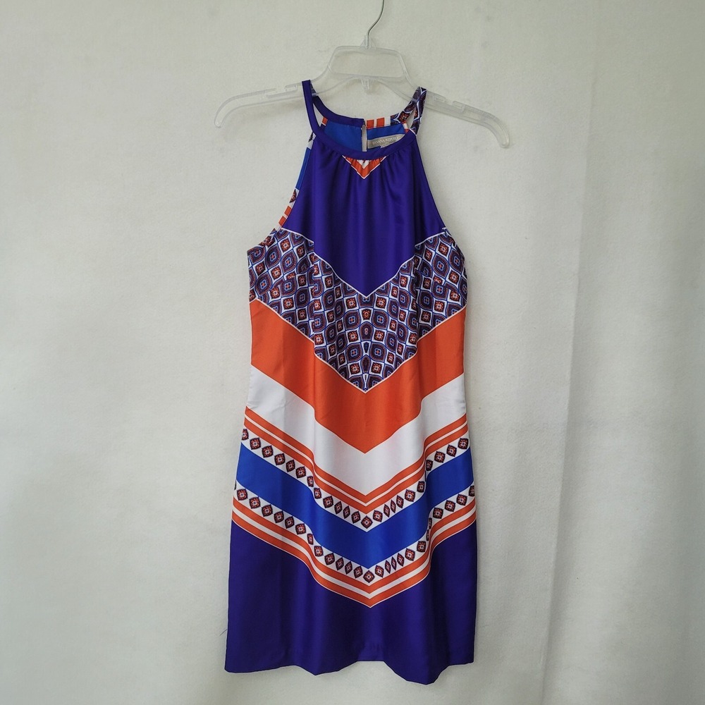 Banana Republic Halter Neck Chevron‎ Print Dress Size 0 Lined
